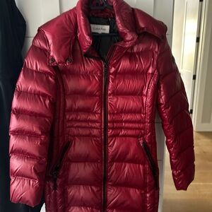 Calvin Klein Women's Vibrant Red Puffer Coat